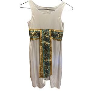Cleopatra Egyptian Costume for kids White Dress With Accessories Size Medium